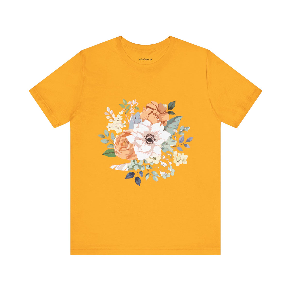 Floral Graphic Unisex Cotton Bella+Canvas Tee with Flowers Design ab9
