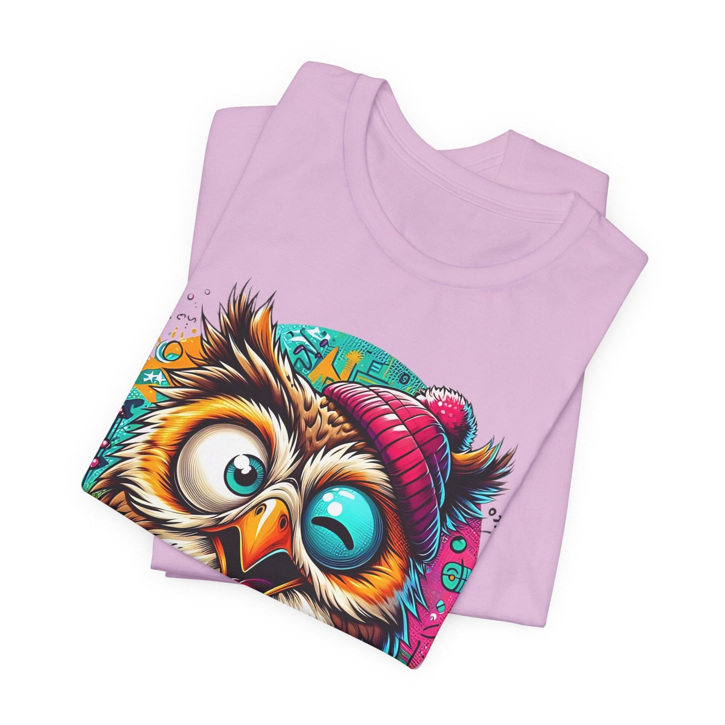 Colorful Owl Graphic Tee, Fun Owl Shirt, Funny Bird Shirt, Cute Cartoon Tees, Animal T-Shirt, Animal Tees, Art Design T-Shirt