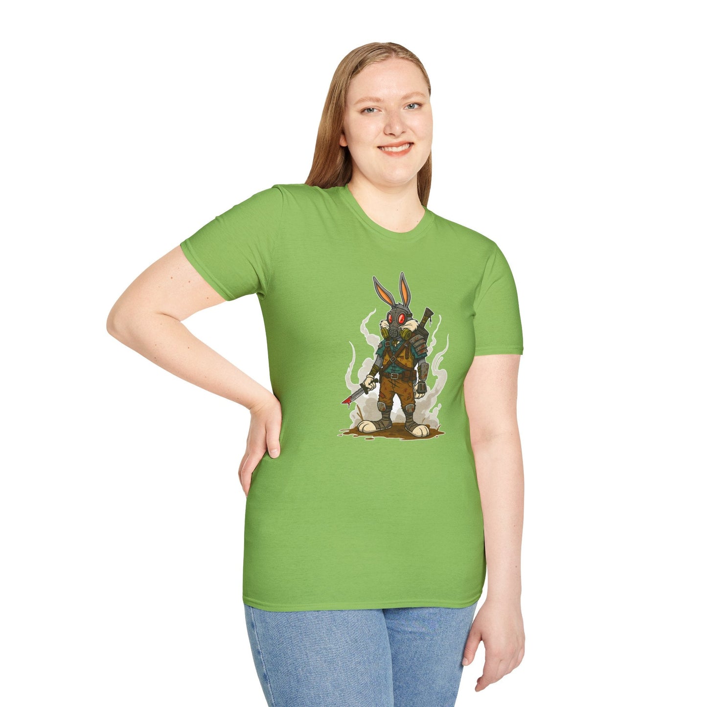 Cartoon Bunny Graphic Unisex Cotton Animal Animation Artwork Design Tee 13