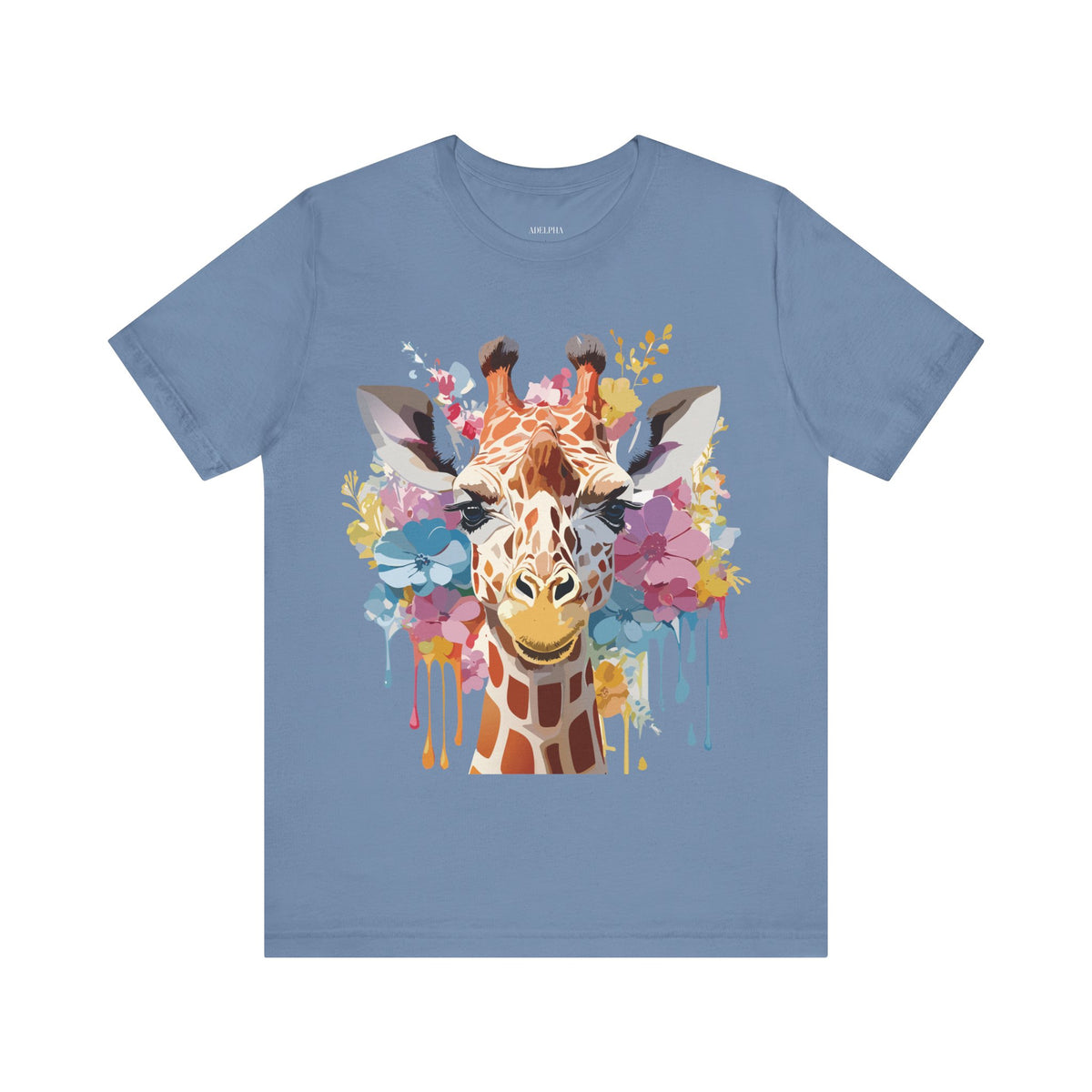Giraffe Graphic Unisex Cotton Bella+Canvas Tee with Art Animal Design e20