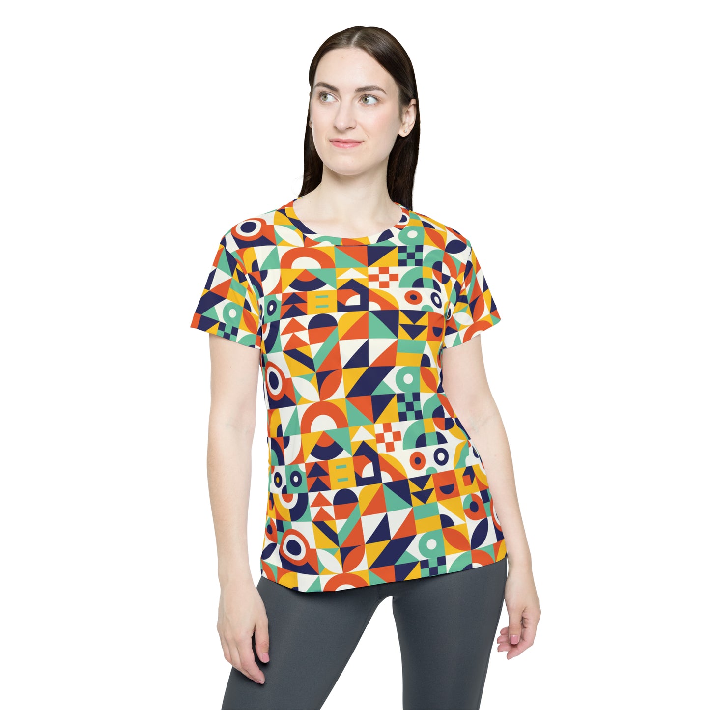 Poly Jersey Tee Shirt with abstract prints