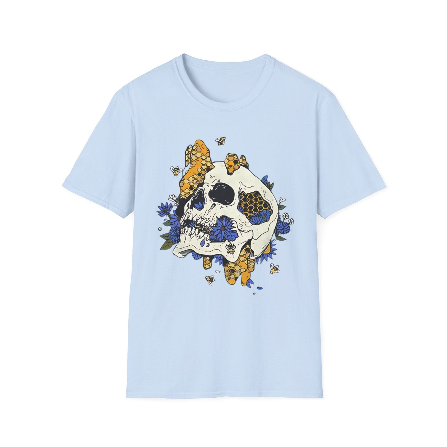 Skull Tee Shirt Unisex Skeleton Design Gildan Softstyle 64000 100 Percent Ring Spun Cotton Tee