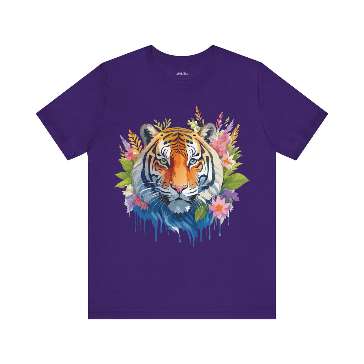 Tiger Graphic Unisex Cotton Bella+Canvas Tee with Art Animal Design d95