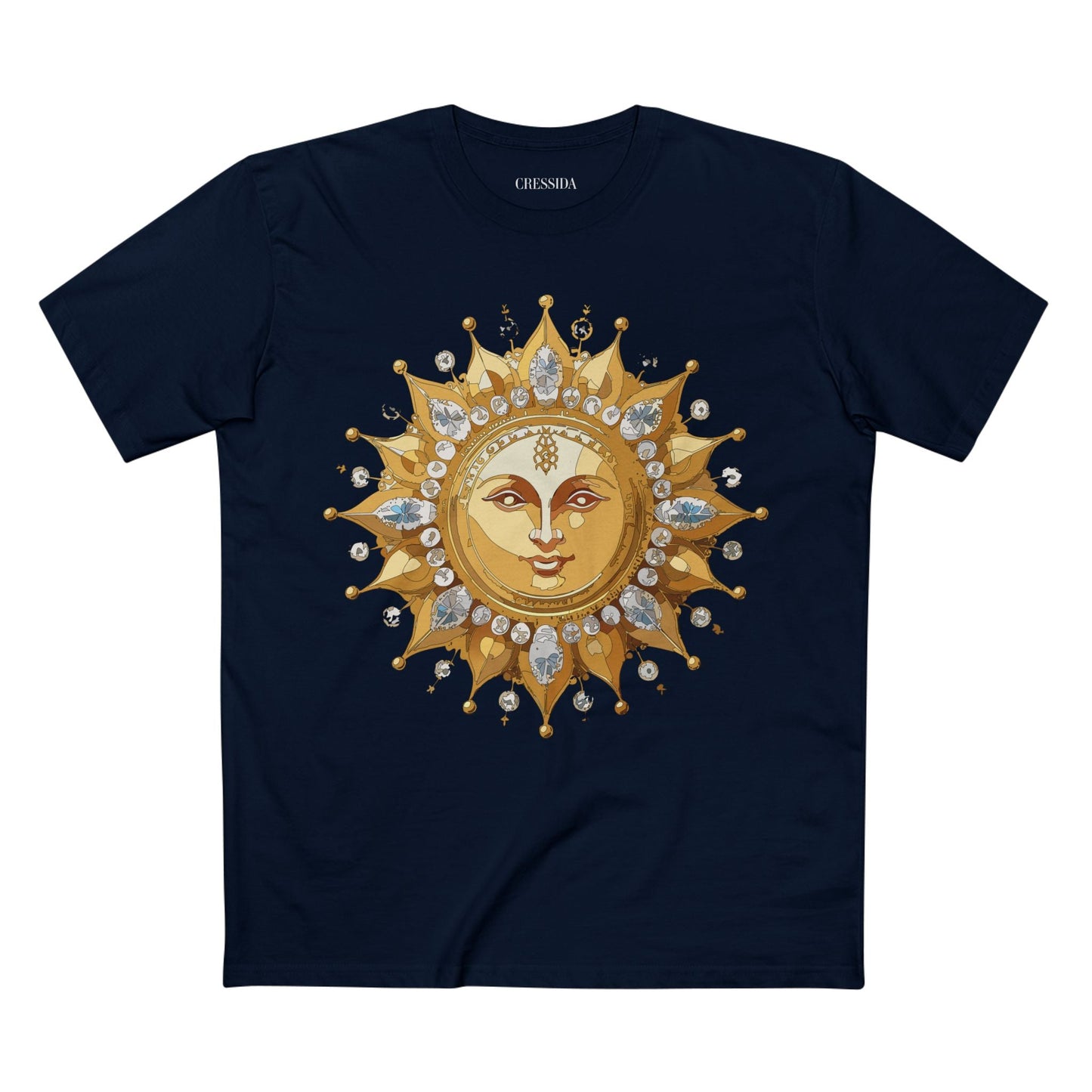 Gold Sun Graphic Unisex 100 Cotton T-Shirt with Golden Art Design 7