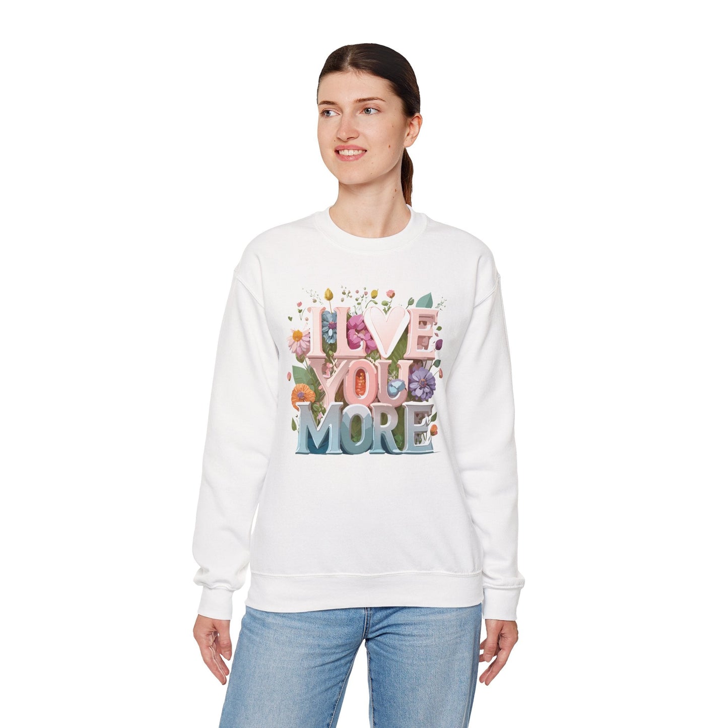 Floral Love Sweatshirt Unisex Crewneck Valentine Day Floral Print Cozy Winter Wear