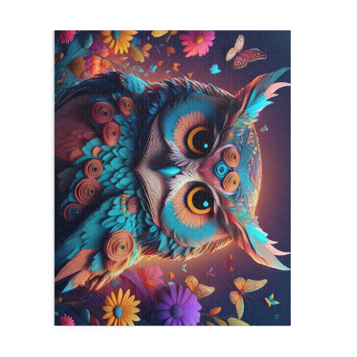 Puzzles-46 Kids Owl Puzzle 500-Piece  Floral Owl Puzzle 500-Piece, Birds Kids Puzzles Size: 16" x 20",  Ages 9+