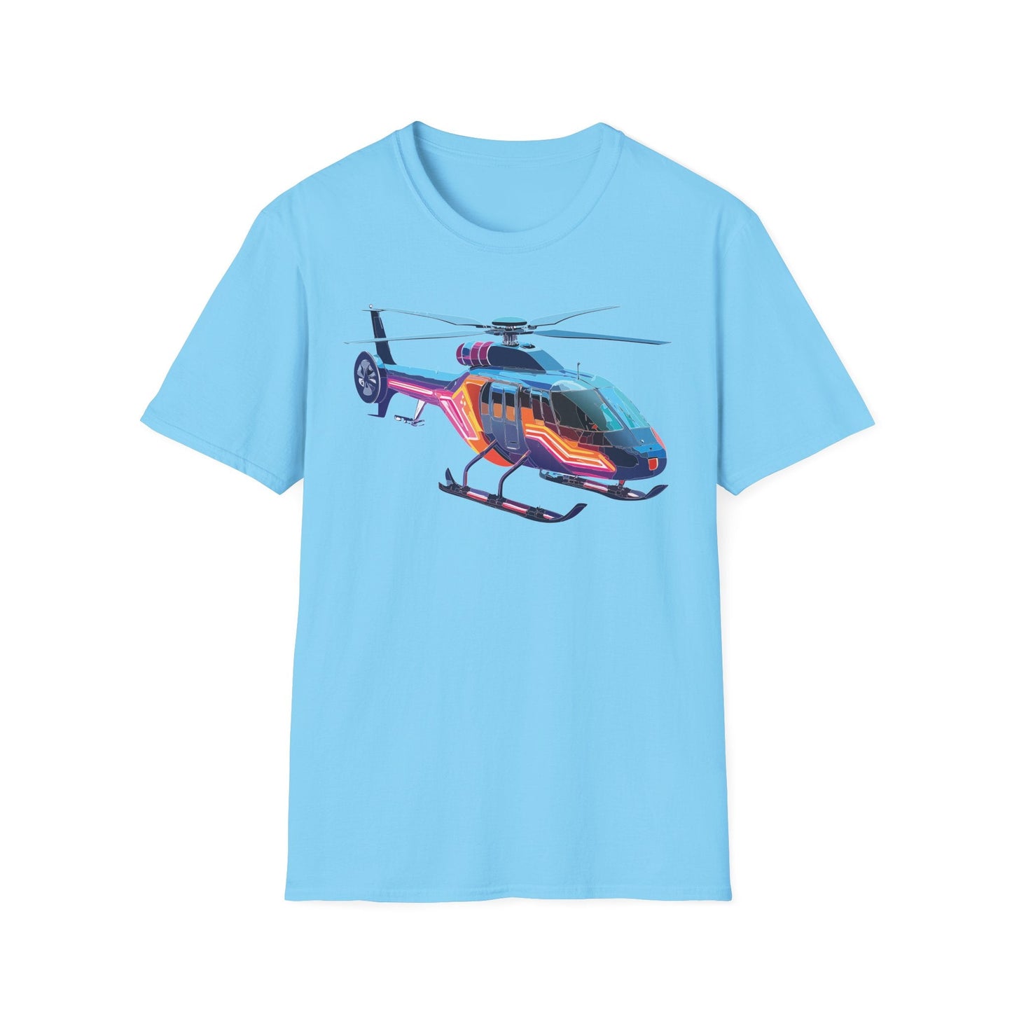 Chopper Helicopter T Shirt Unisex Softstyle 100 Percent Ring Spun Cotton Premium Tee