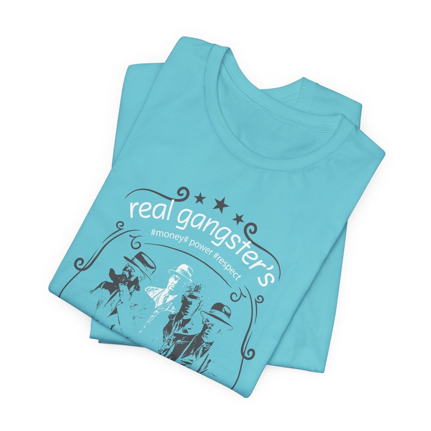 Real Gangsters Don't Die T-Shirt Vintage Outlaw Illustration Retro Biker Tee A-3