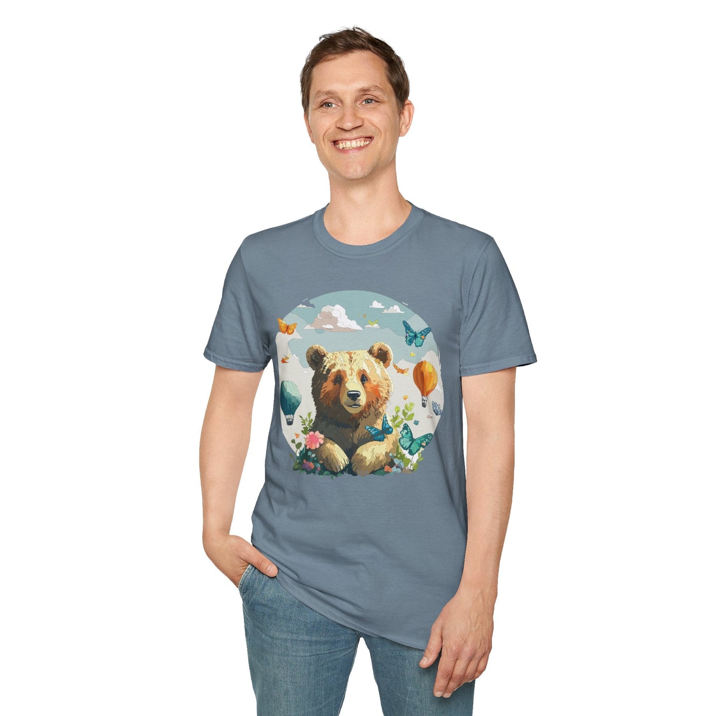 Bear T Shirt Unisex Teddy Bear Tee Softstyle 64000 Breathable Everyday Wear For All Ages