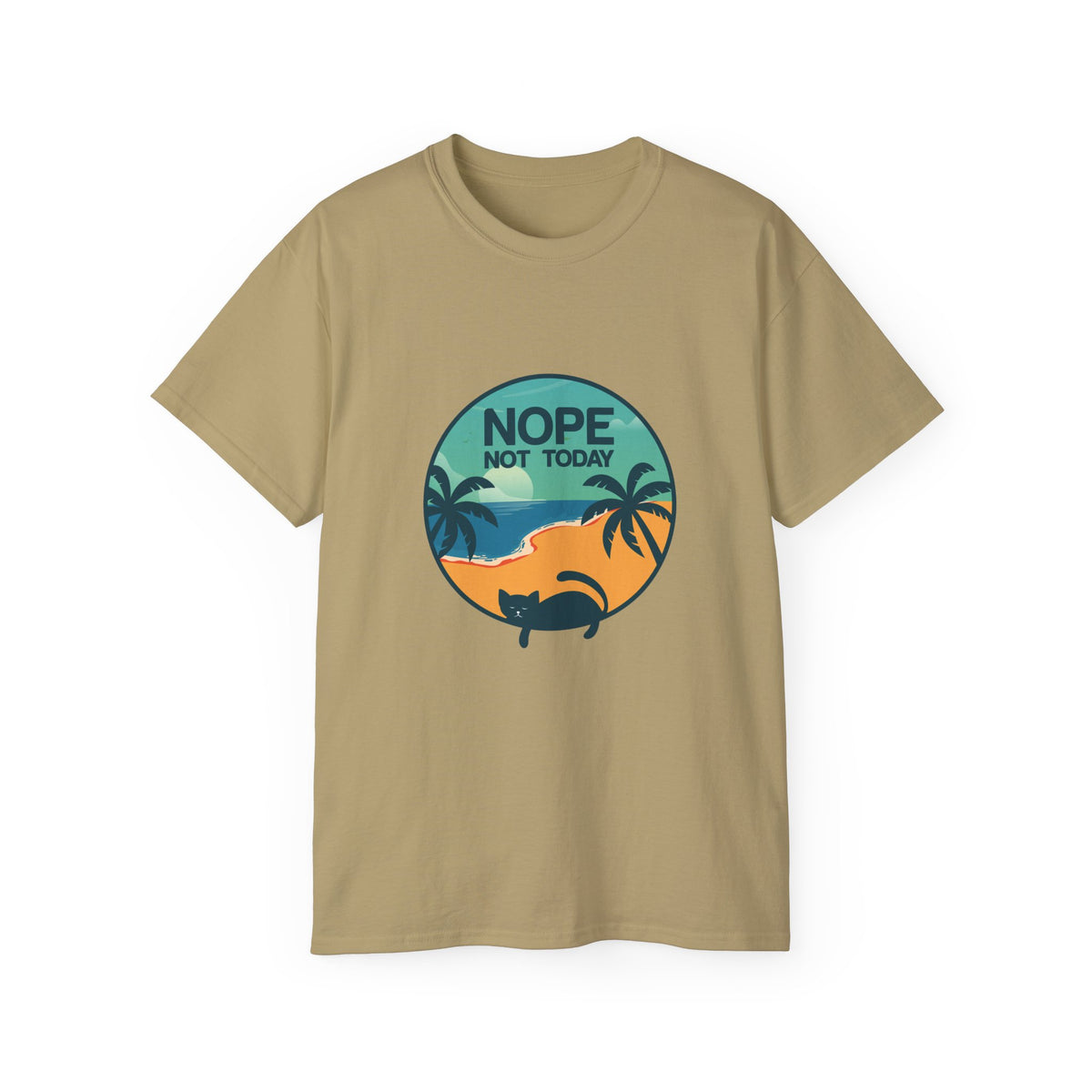 Nope Not Today sloth tee | Tropical palm sunset shirt