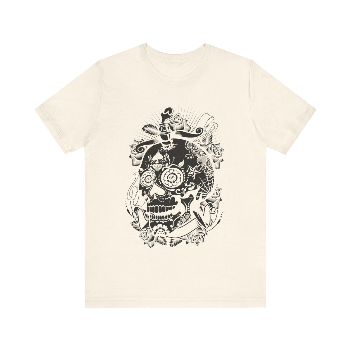 Camiseta unisex de algodón con calavera
