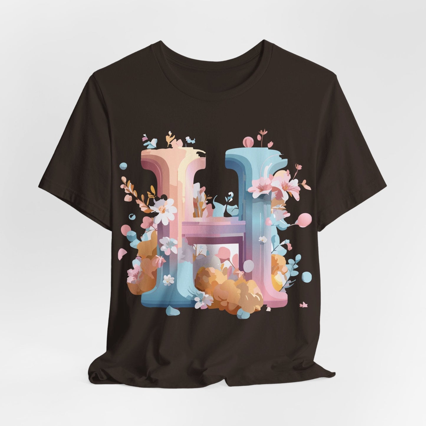 Letter H Shirt Unisex Graphic Tee By Adelpha Vintage Inspired Artwork Short Sleeve