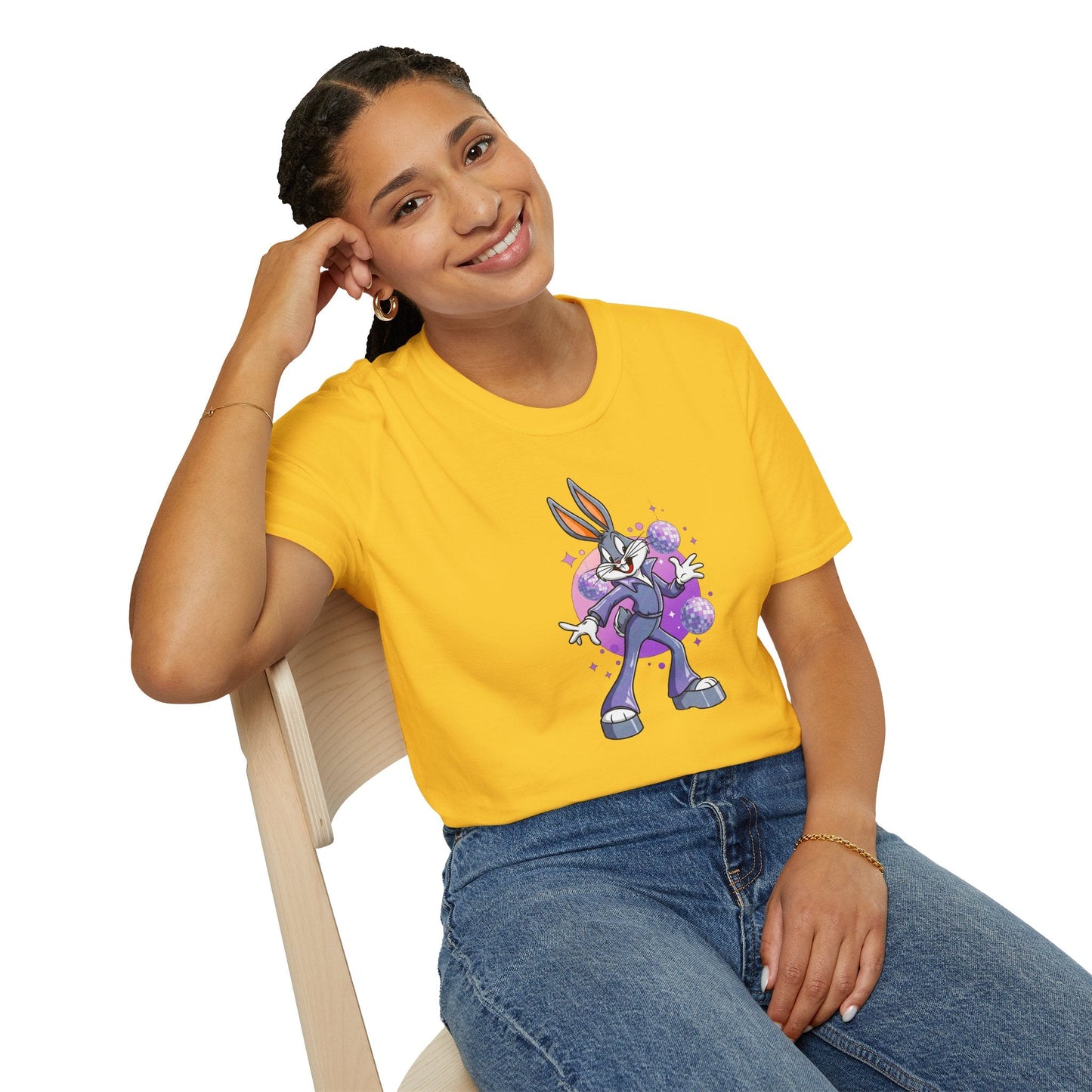 Bugs Bunny Unisex T Shirt Cartoon Animation Tee Gildan Softstyle 64000 Cotton Tee