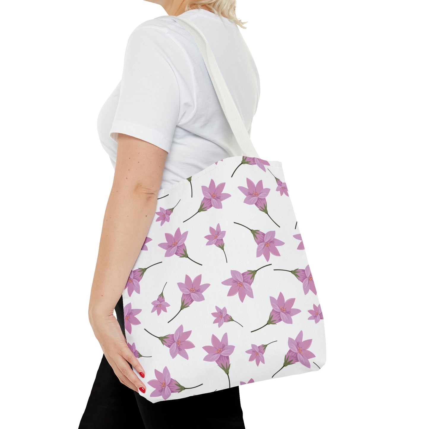 Canvastasche mit floralen Prints 