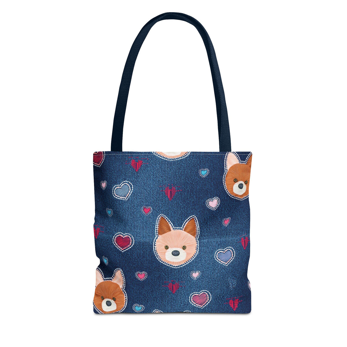 Love Day Graphic Design Denim Fabric Imitation Print Unisex Canvas Bag POLY 3 Sizes Tote Bag 201-5