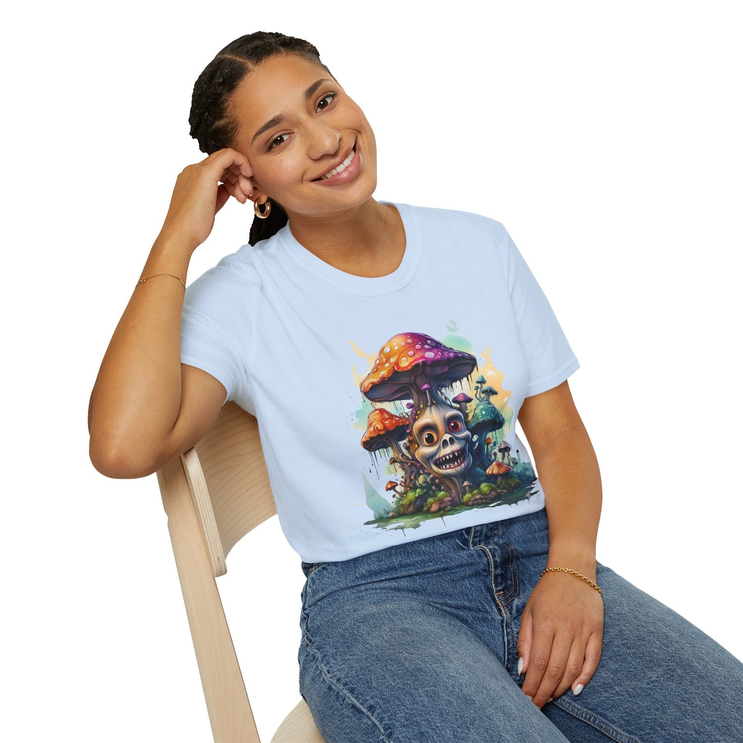 Mashroom Tee Shirt Unisex Graphic Mashroom Tee Fun Fungus Design Softstyle 64000