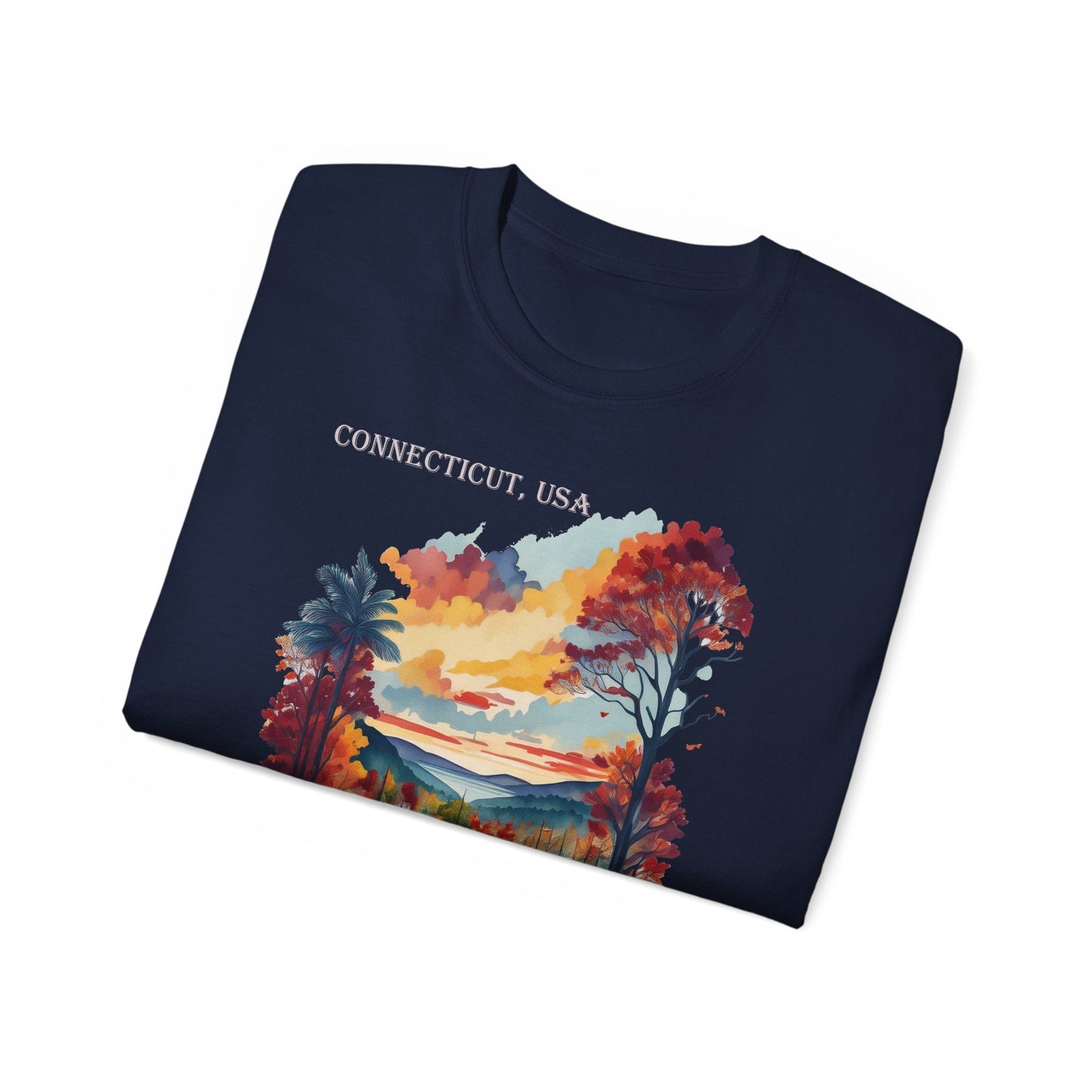 Connecticut Graphic Unisex Cotton T‑Shirt 1