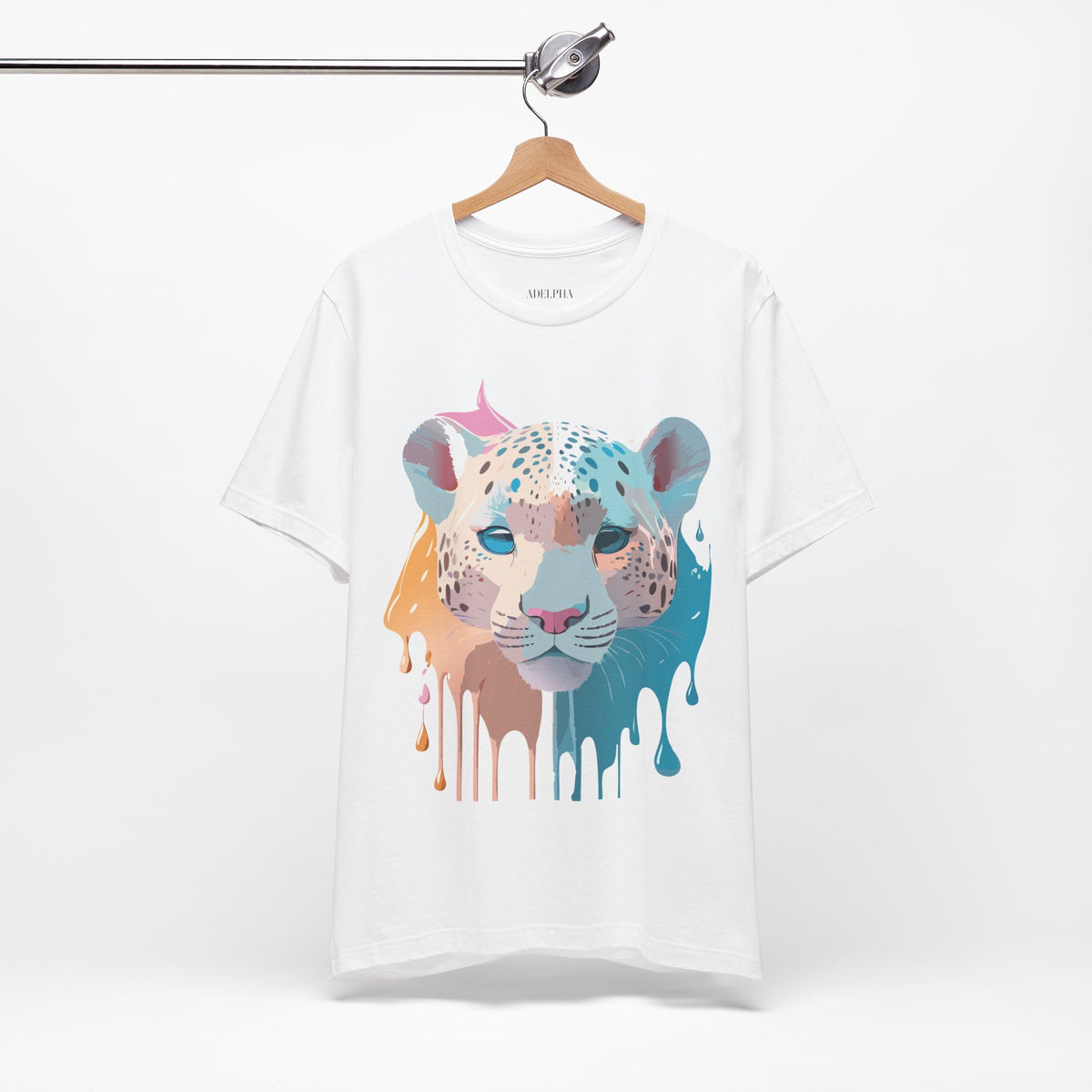 Cheetah Graphic Unisex Cotton Bella+Canvas Tee with Art Animal Design e7