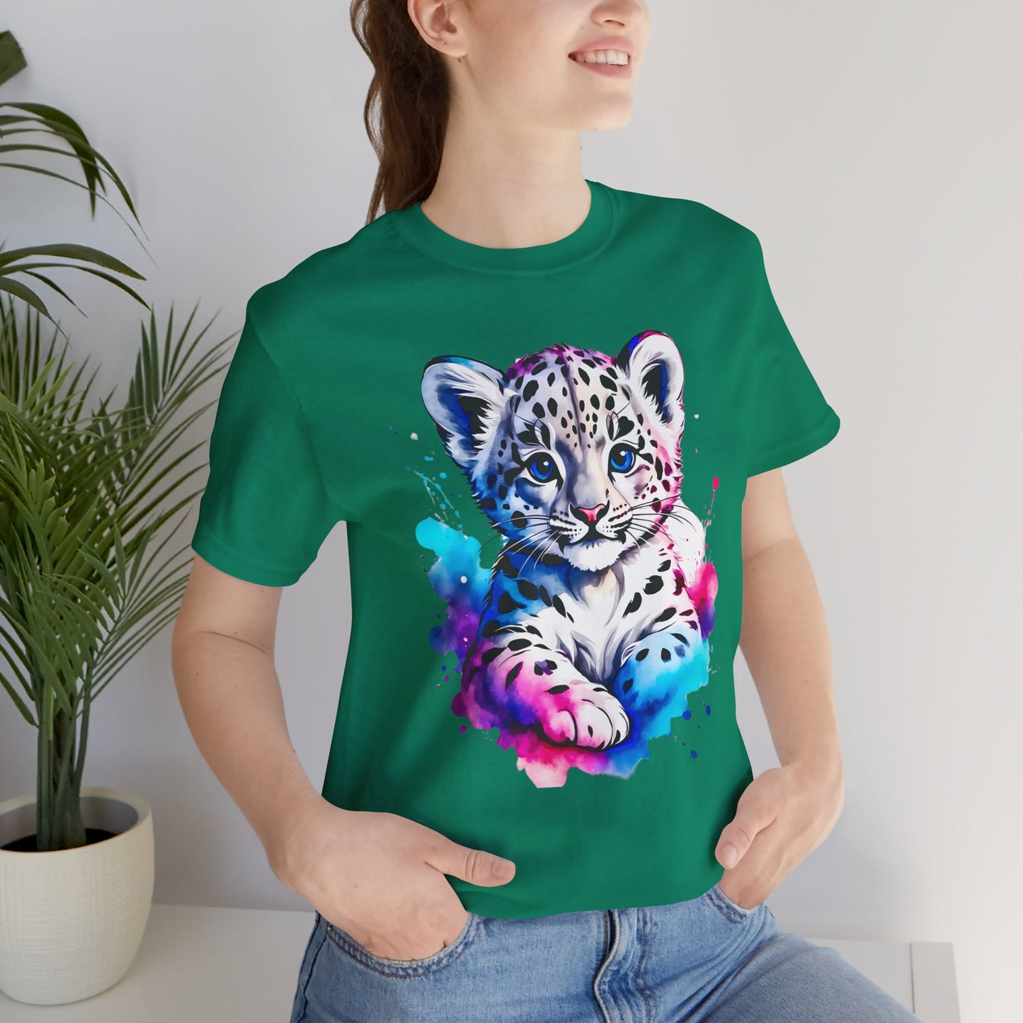 Baby Leopard Shirt, Cute Leopard Tee Shirt, Animal T-Shirt, Gepard Top, Animal Tees, Art Design T-Shirt, Graphic Tee