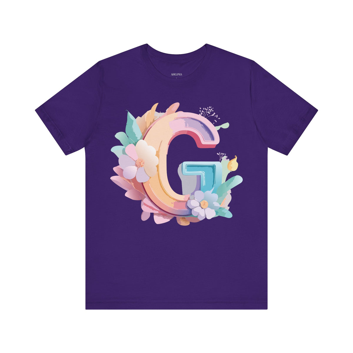 Letter G Graphic Unisex Cotton Bella+Canvas Tee with Art Letter Design