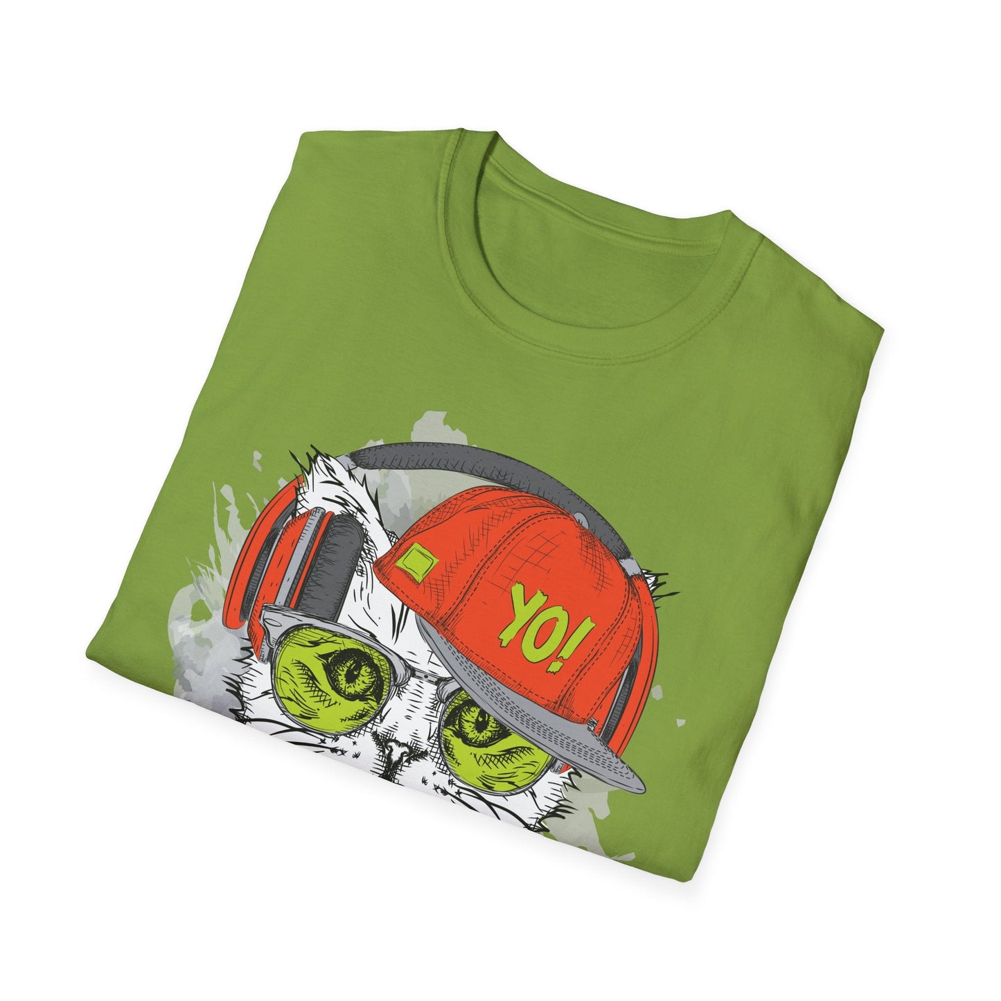I Love Music Animals Shirt With Headphones Unisex Softstyle Tee Gildan 64000 Cotton Comfort