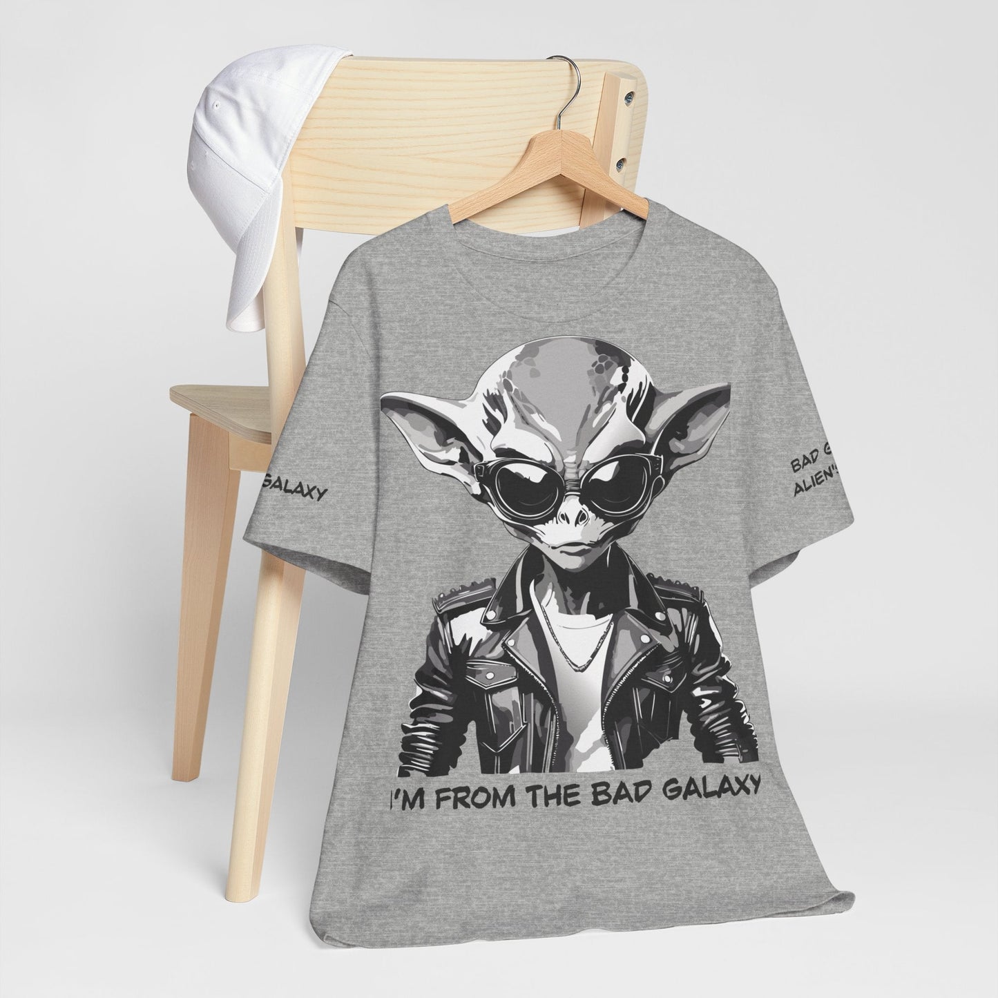 Alien Tee Shirt From Bad Galaxy Made To Order 100 Percent Cotton Eco Friendly Inks USA Designed