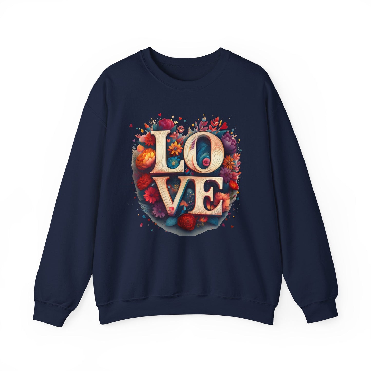Floral Love Sweatshirt Unisex Valentines Day Gift Love Flower Crewneck Sweatshirt