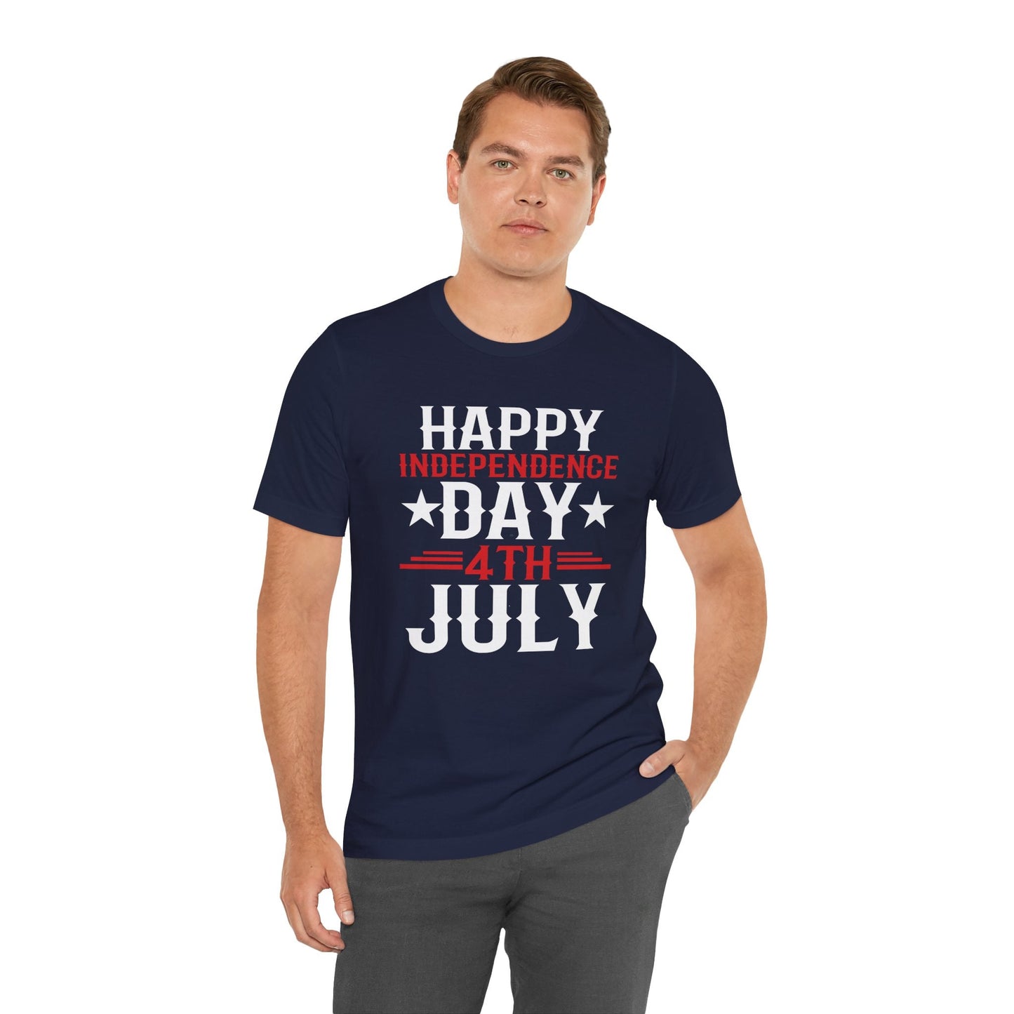 Happy Independence Day Graphic Unisex Cotton T-Shirt 016