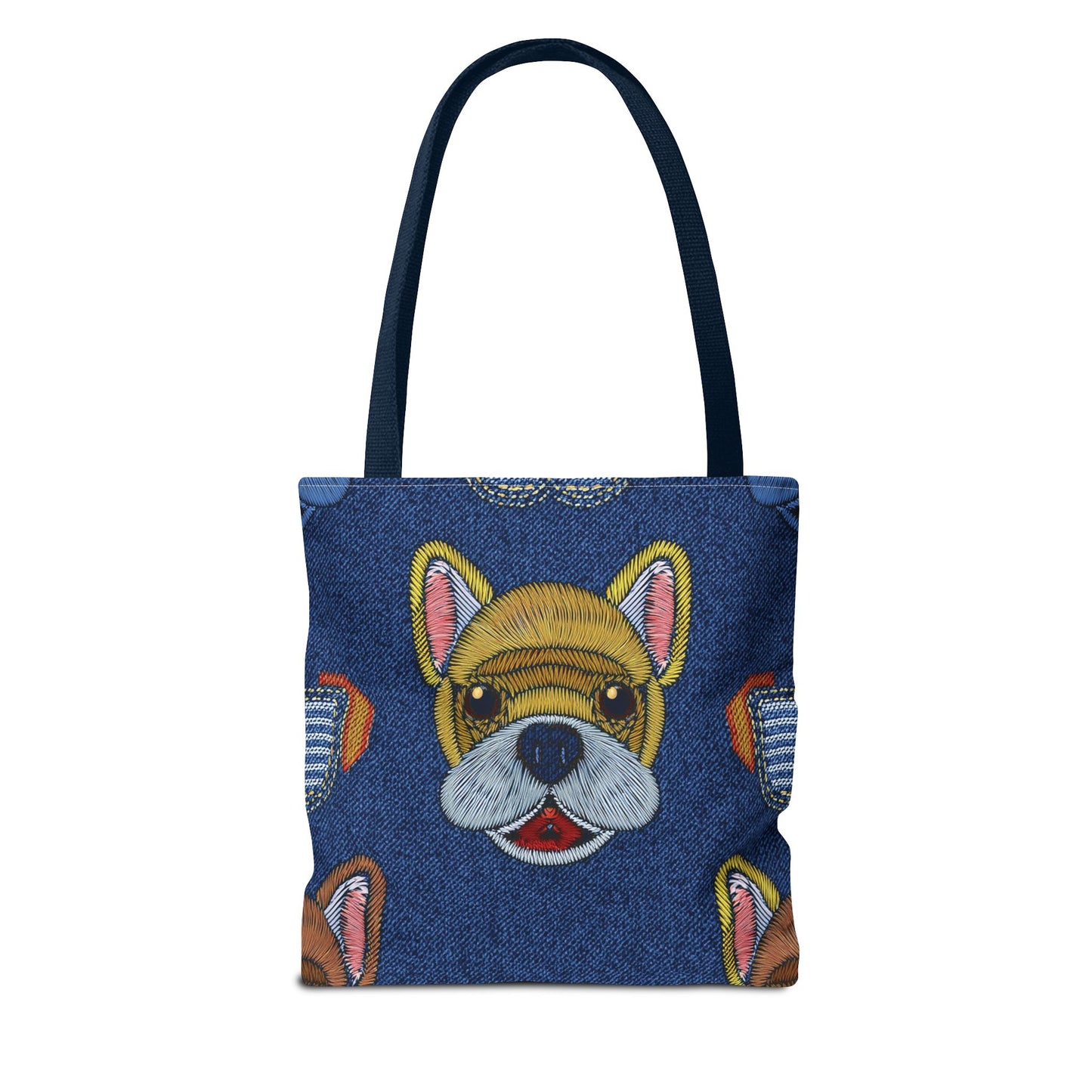 Denim Fabric Imitation Print Unisex Canvas Bag Poly Spun 3 Sizes Tote Bag 191-13