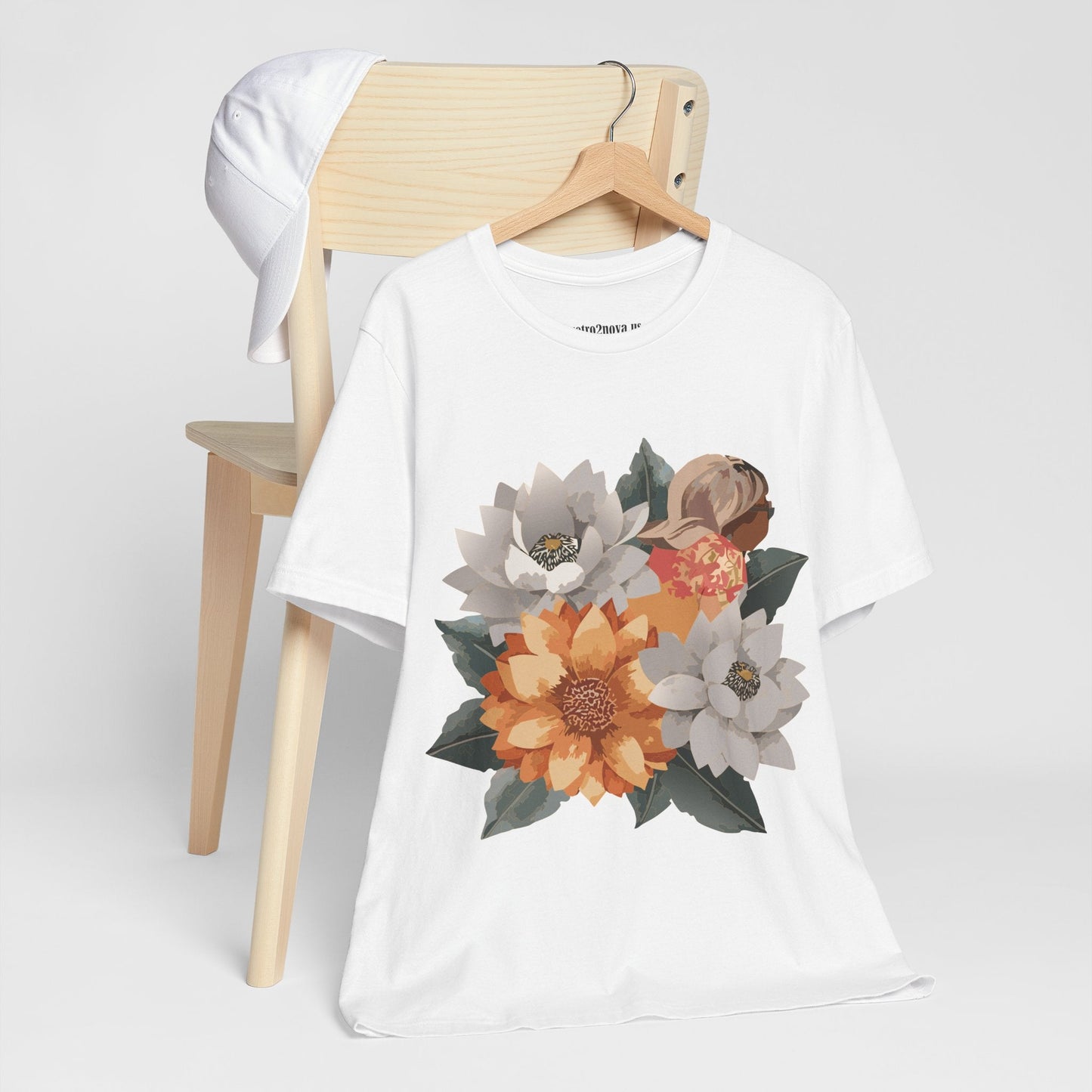 Retro2Nova Flowers Shirt Floral Shirt Unisex Floral Tee Lightweight Breathable Jersey