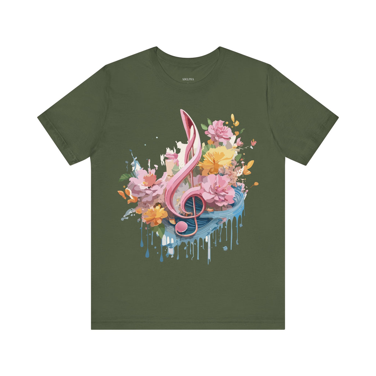 Music Graphic Unisex Cotton Bella+Canvas Tee with Art Design m133