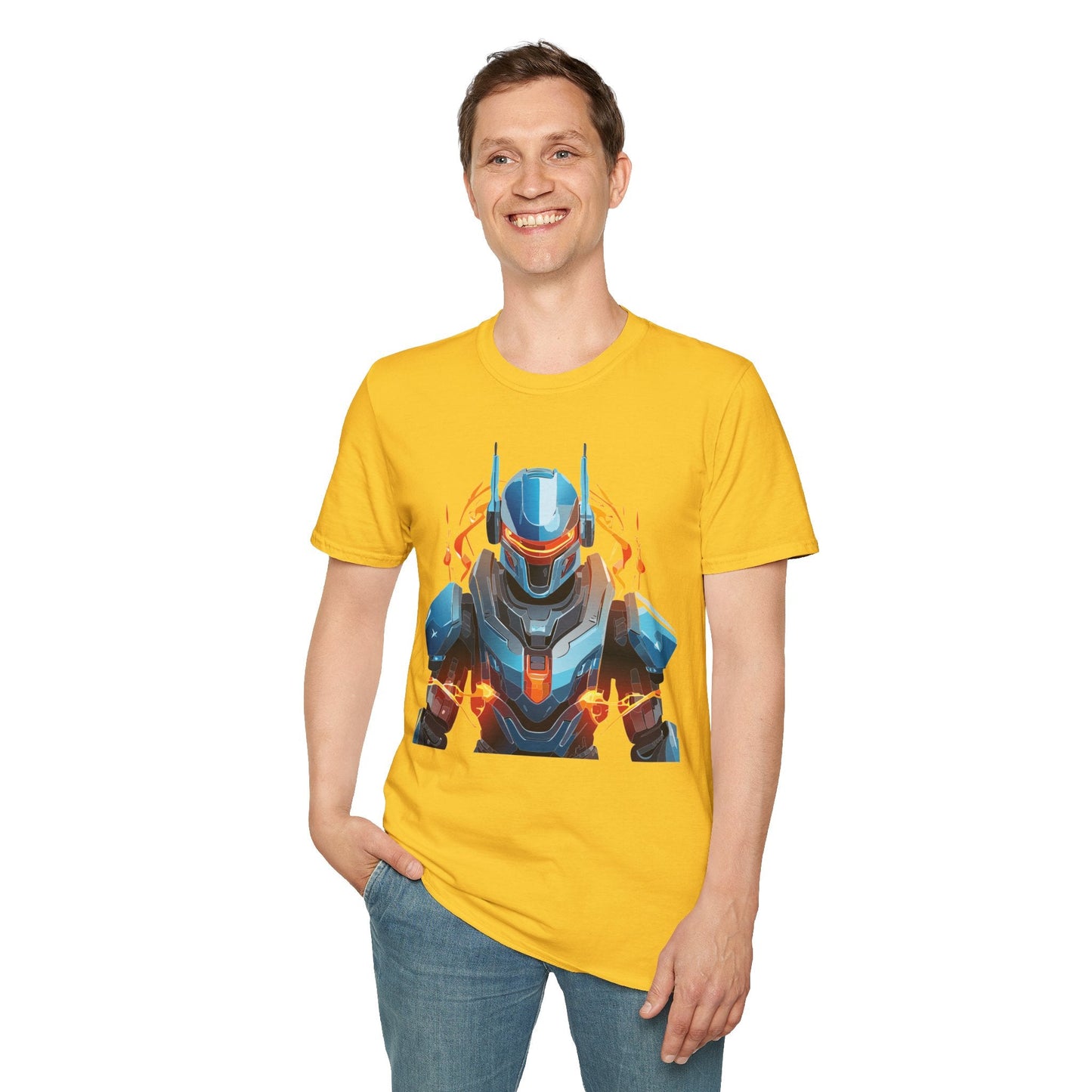 Cyborg Tee Robot Shirt Terminator Design Unisex Gildan Softstyle 64000 100 Percent Ring Spun Cotton