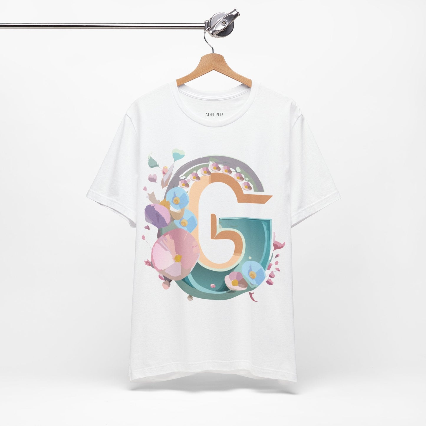 Letter G Graphic Tee Unisex Jersey Short Sleeve From Adelpha Art Design Vintage Inspired Shirt