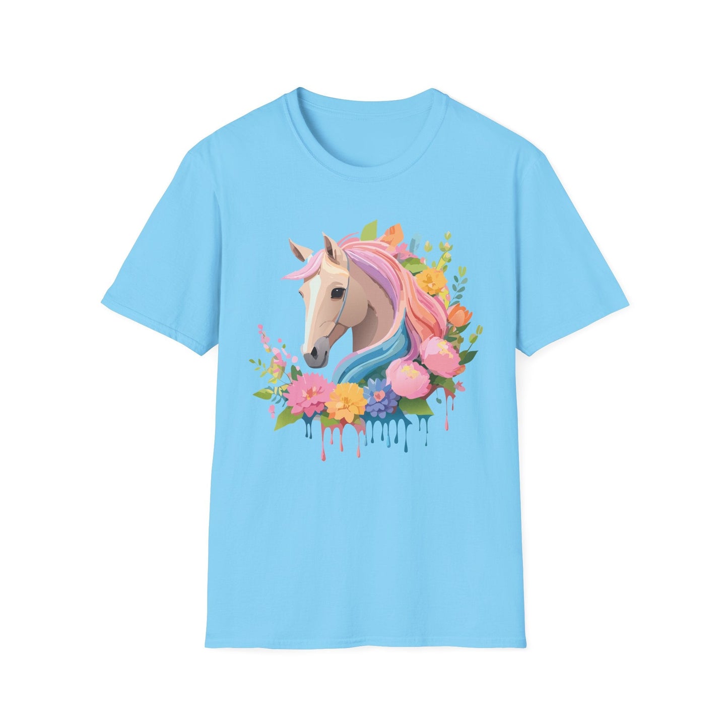 Unisex Horse Shirt Soft Cotton Tee With Animal Artwork Gildan Softstyle