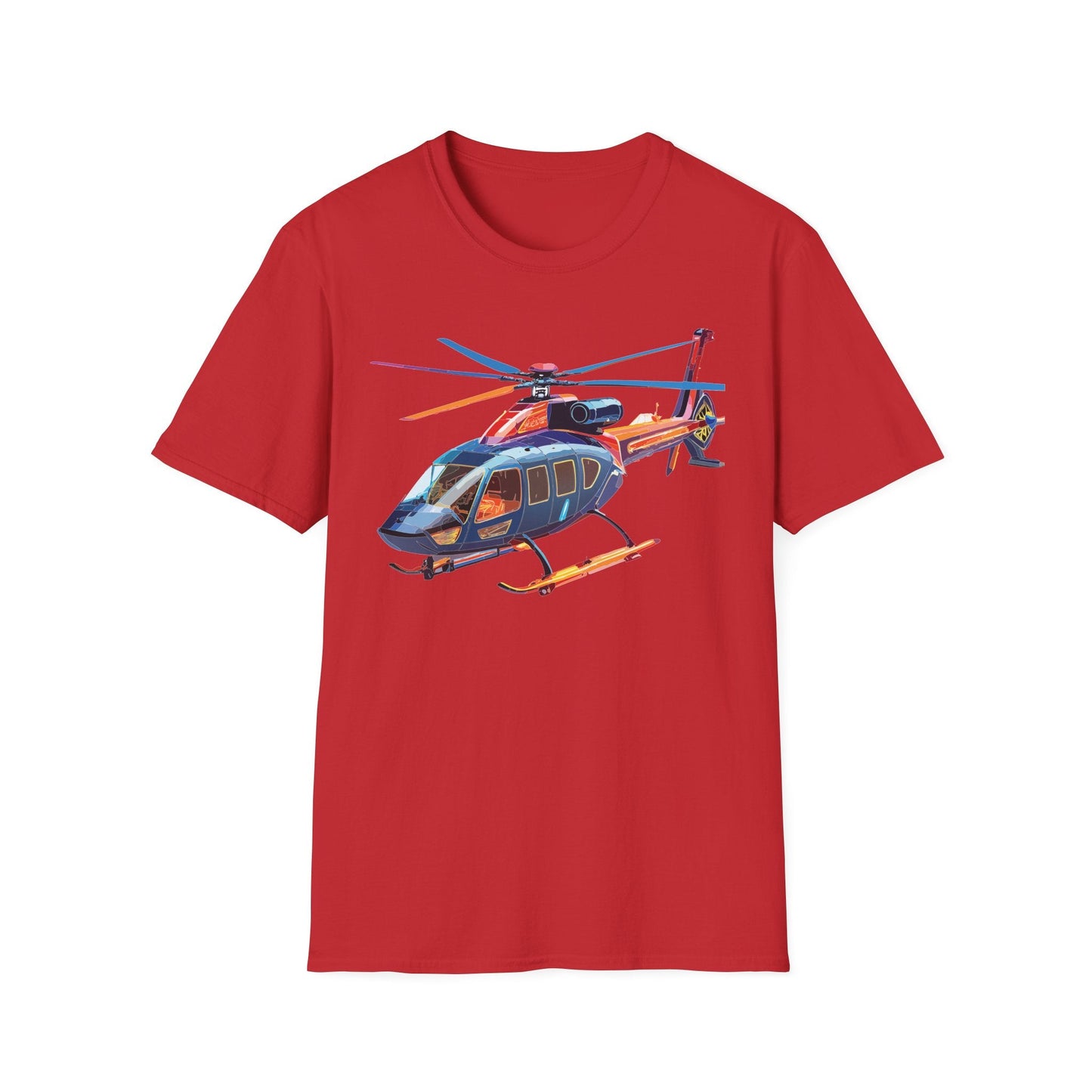 Chopper Helicopter Graphic Unisex Cotton Softstyle Short Sleeve Tee 4