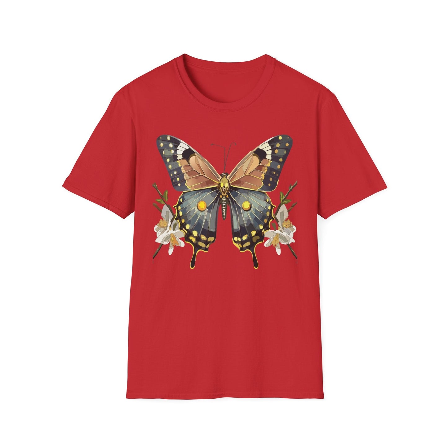 Butterfly Shirt Unisex Gildan Softstyle T Shirt Monarch Butterfly Tee 100 Percent Ring Spun Cotton