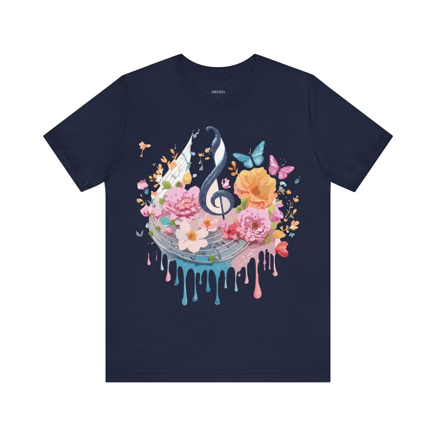 Music Graphic Unisex 100 Cotton Vintage Art with Musical Elements Tee 125
