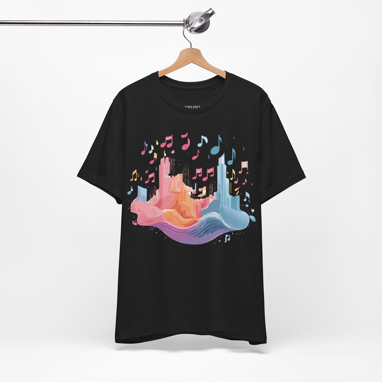 Music Graphic Unisex 100 Cotton Vintage Art with Musical Elements Tee 23