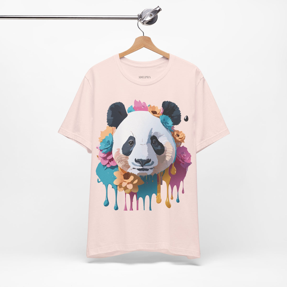 Panda Graphic Unisex Cotton Bella+Canvas Tee with Art Animal Design e141