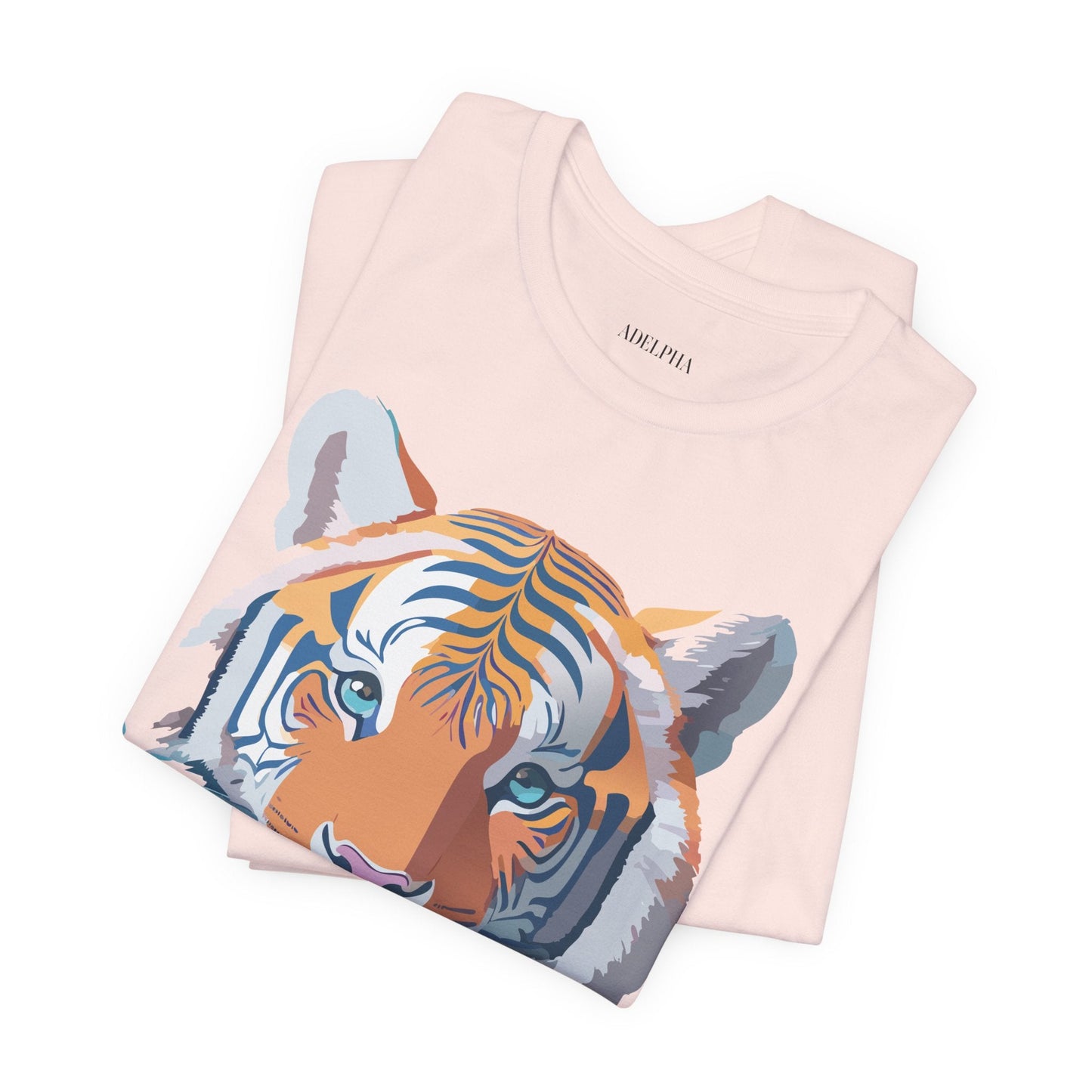 Tiger Graphic Tee Unisex Short Sleeve Shirt With Vintage Inspired Adelpha Artwork