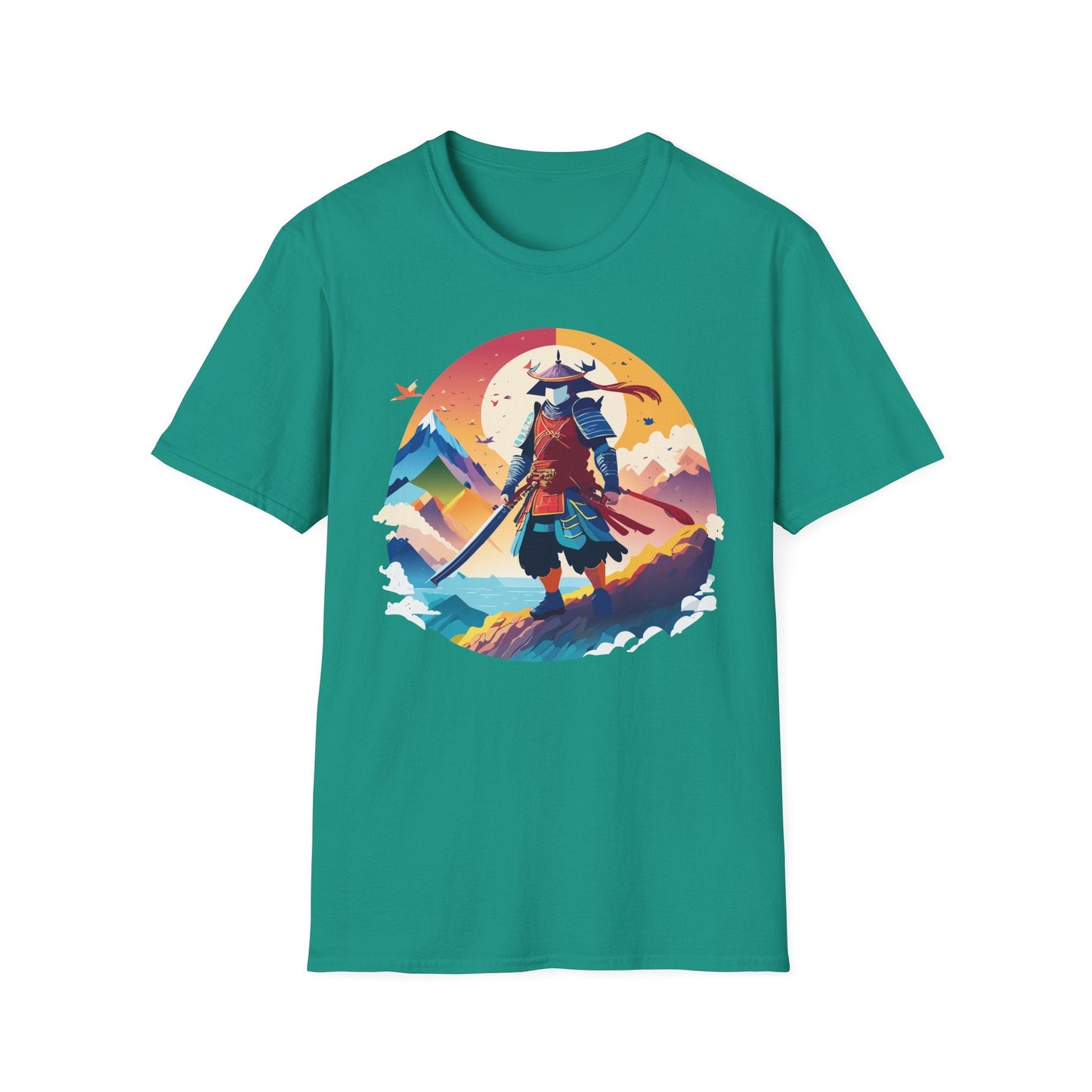 Samurai T Shirt Unisex Softstyle Gildan 64000 100 Percent Ring Spun Cotton Tee For Everyday Wear