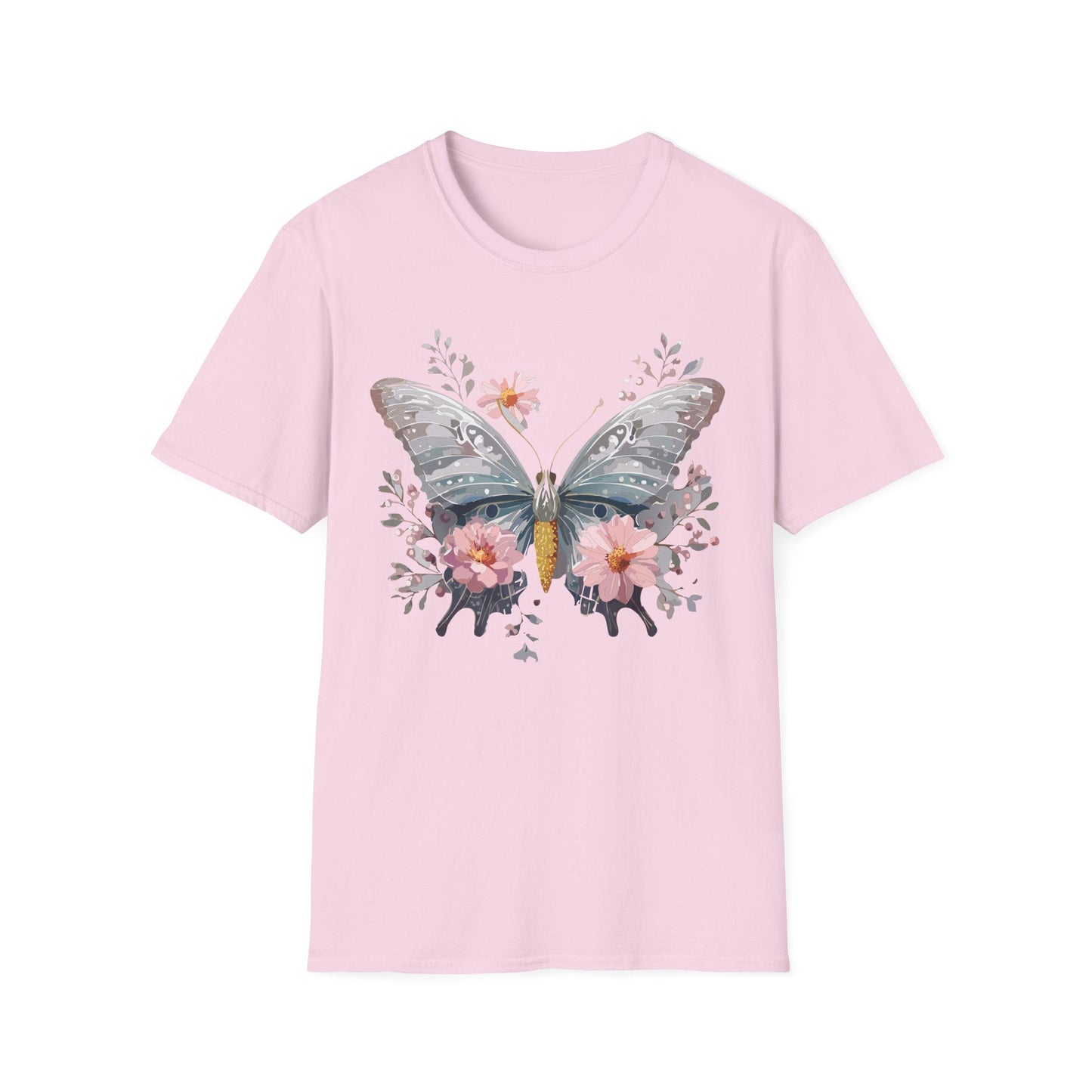 Butterfly Themed Unisex T Shirt Softstyle Monarch Gildan 64000 Ring Spun Cotton Tee