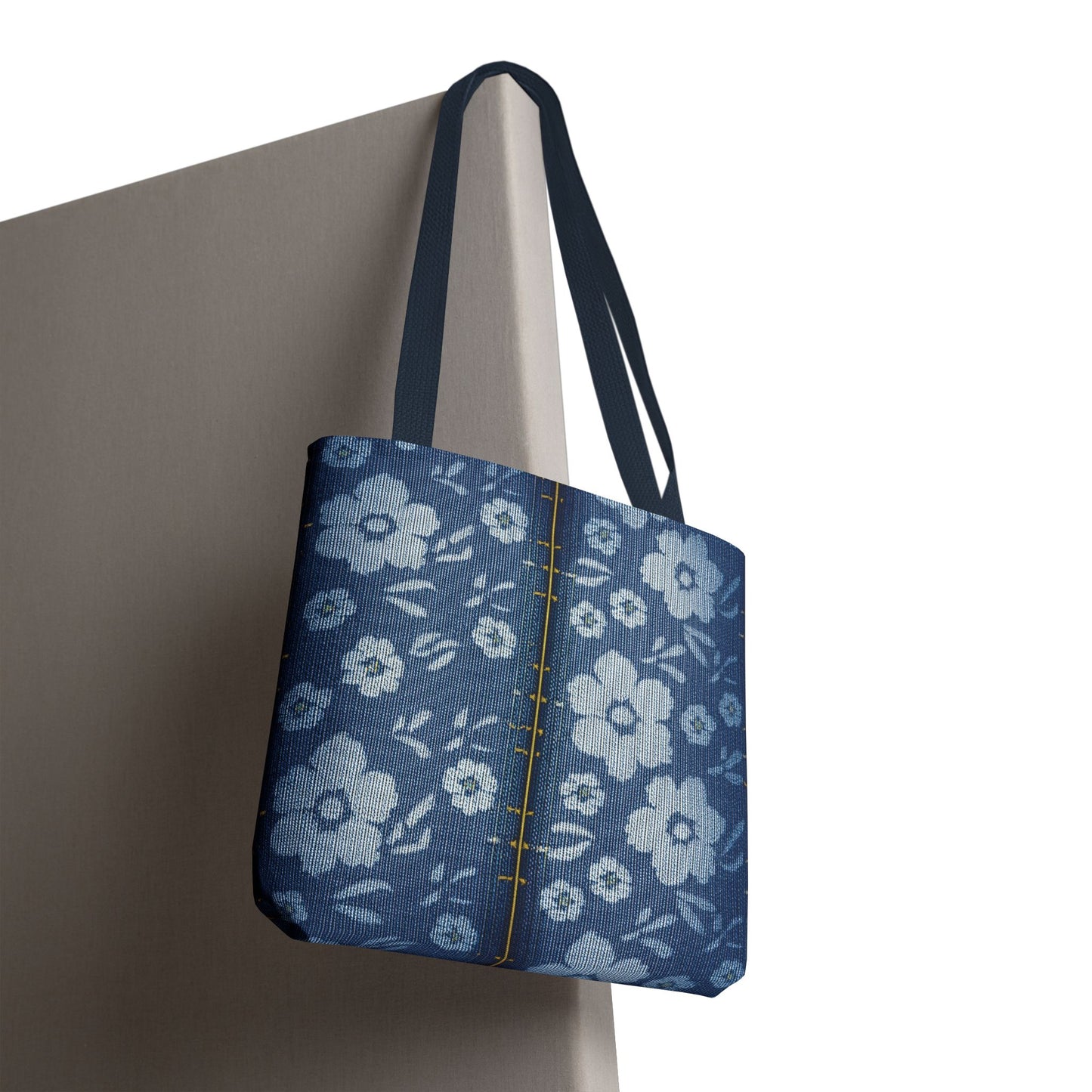 Denim Fabric Imitation Print Unisex Canvas Bag Poly Spun 3 Sizes Tote Bag 118