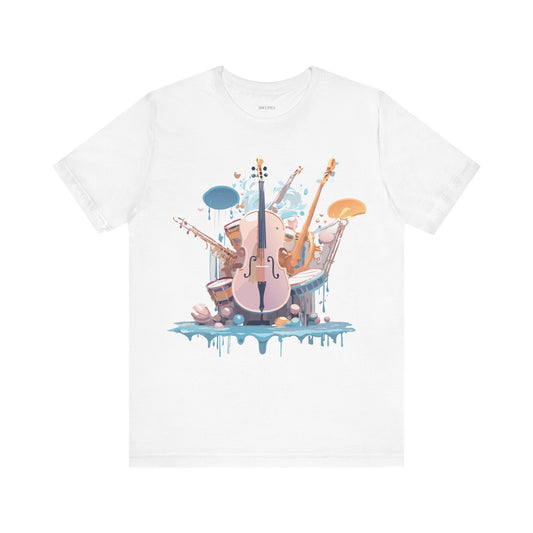 Music Graphic Unisex Cotton Bella+Canvas Tee with Art Design n161