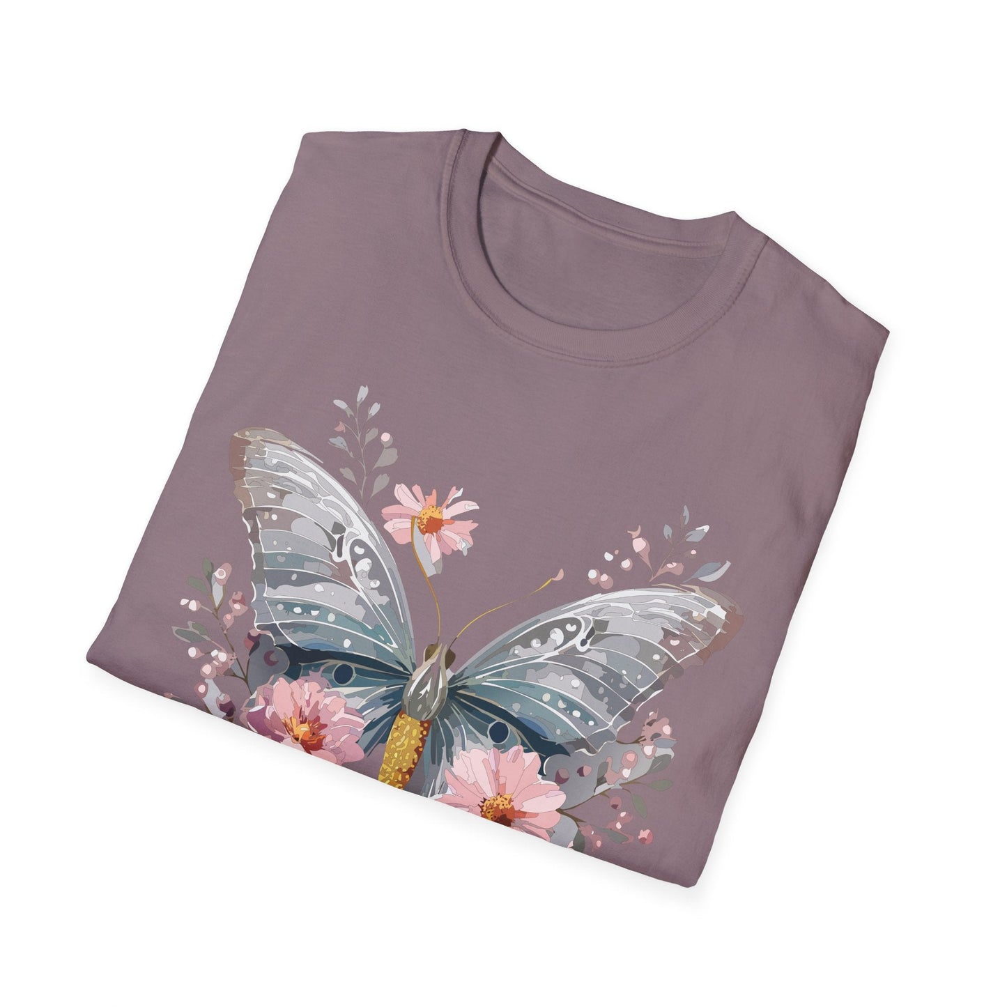 Butterfly Themed Unisex T Shirt Softstyle Monarch Gildan 64000 Ring Spun Cotton Tee