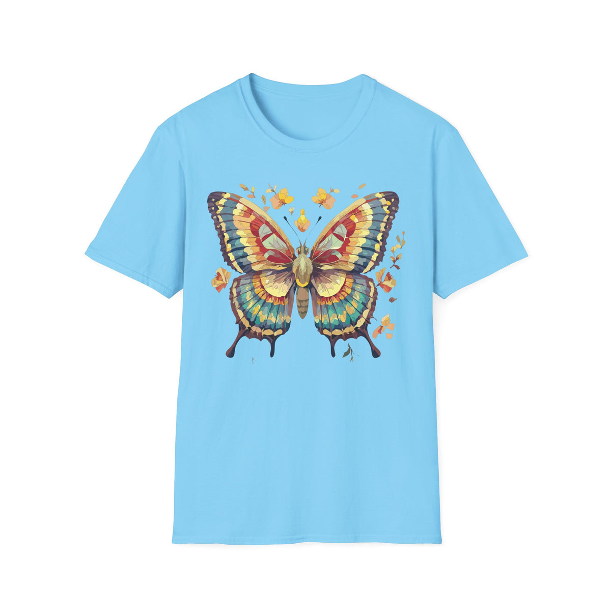 Butterfly Watercolor T-Shirt — Vibrant Floral Monarch Graphic Tee Unisex 100 Cotton Gildan T-Shirt