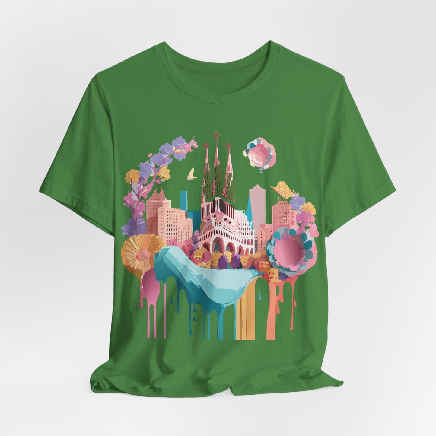 Tourist Shirt Barcelona Graphic Tee Unisex Vintage Style Adelpha Artwork Art Design Tee