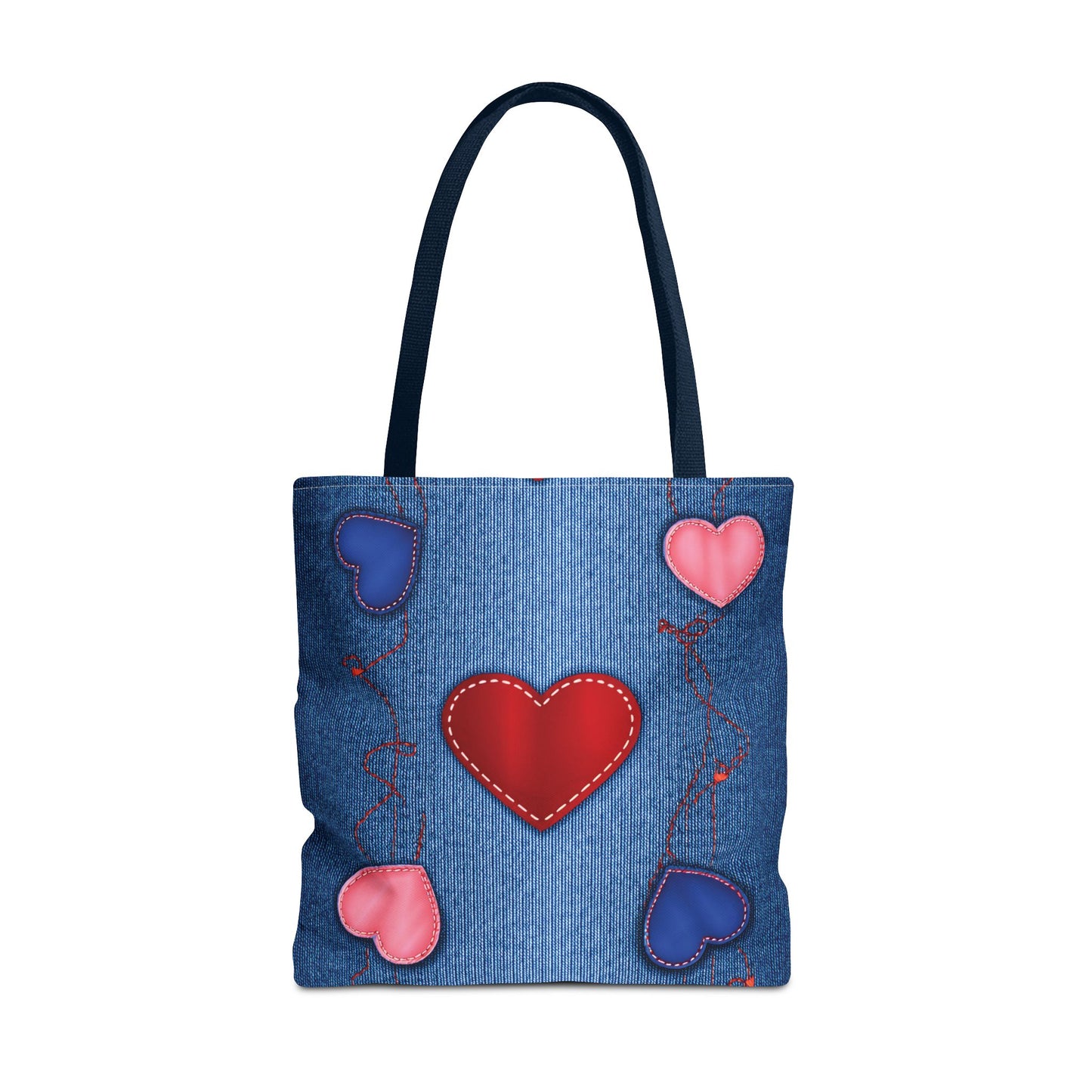 Love Day Graphic Design Denim Fabric Imitation Print Unisex Canvas Bag POLY 3 Sizes Tote Bag 201-23