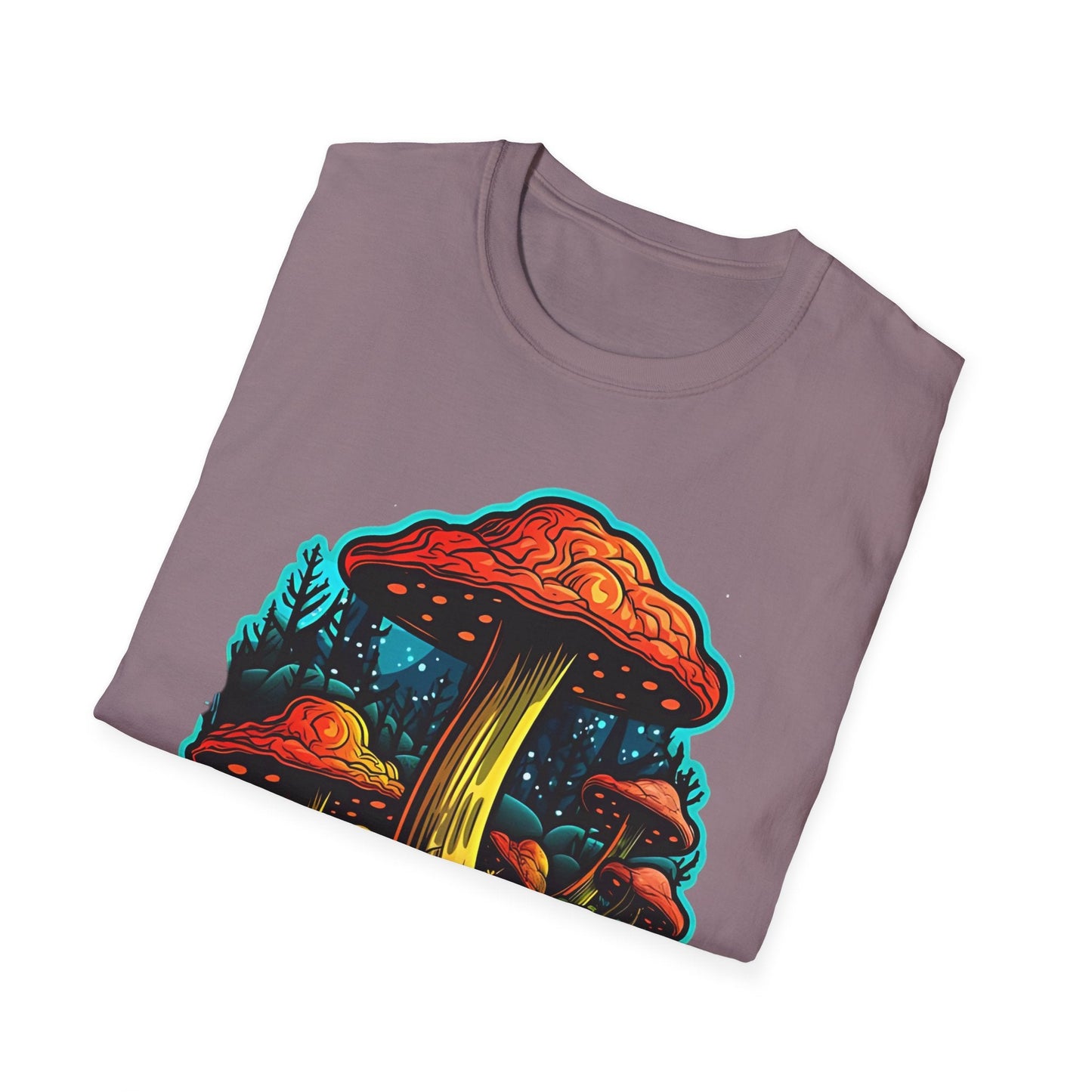 Funny Mashroom Graphic Unisex Softstyle Cotton With Cartoon Illustration Design 22