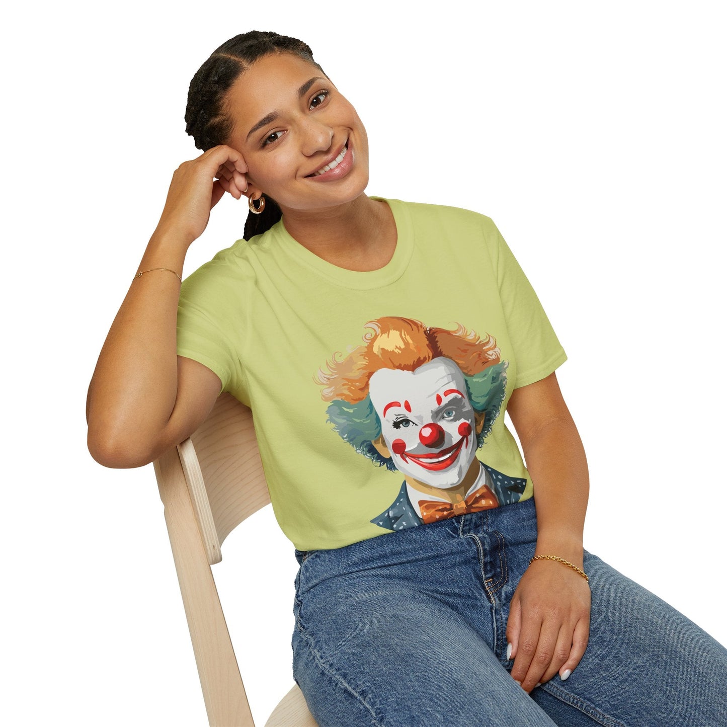Unisex Short Sleeve Softstyle Clown T Shirt With Funny Man Circus Theme Tee Gildan 64000